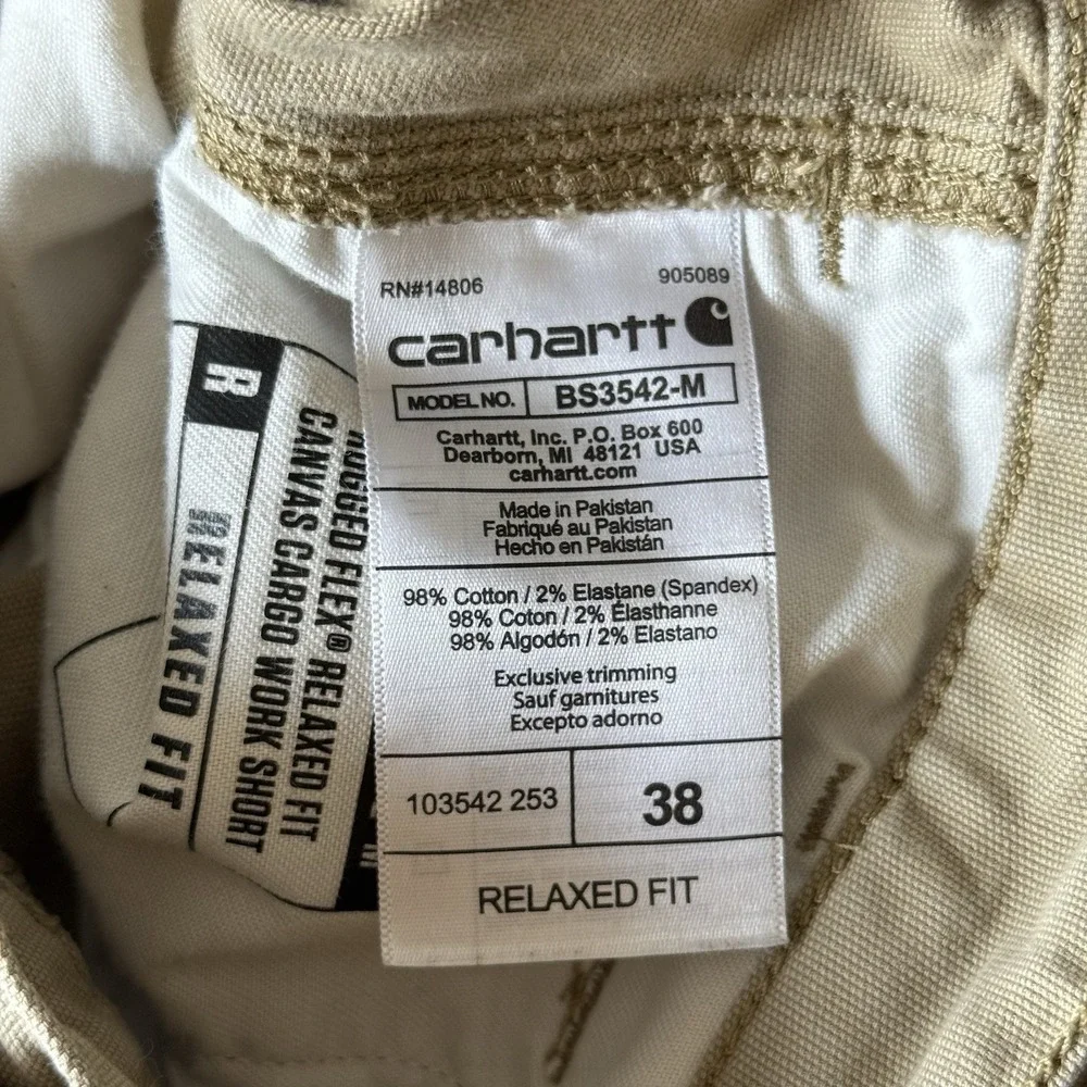Carhartt‎ Men's Relaxed Fit Canvas Beige Cargo Shorts Size 38 10